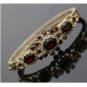 VINTAGE ESTATE 14K YELLOW GOLD & 9+ CARAT GARNET BANGLE BRACELET ~ GORGEOUS!!