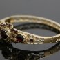 VINTAGE ESTATE 14K YELLOW GOLD & 9+ CARAT GARNET BANGLE BRACELET ~ GORGEOUS!!