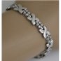 ELEGANT 14K WHITE GOLD & 1.10 TCW DIAMOND LINKS X TENNIS BRACELET ~HEAVY 18.5GR!