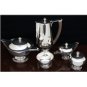 HARD TO FIND VINTAGE ART DECO 5PC MEXICAN STERLING SILVER COFFEE TEA SET ALADDIN