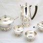 HARD TO FIND VINTAGE ART DECO 5PC MEXICAN STERLING SILVER COFFEE TEA SET ALADDIN