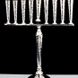 SOLID & HEAVY 925 STERLING SILVER HAMMERED DESIGN MENORAH 18" TALL ~ FREE S&H