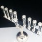 SOLID & HEAVY 925 STERLING SILVER HAMMERED DESIGN MENORAH 18" TALL ~ FREE S&H