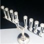 SOLID & HEAVY 925 STERLING SILVER HAMMERED DESIGN MENORAH 18" TALL ~ FREE S&H