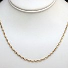 14K SOLID YELLOW GOLD TWISTED HERRINGBONE ROPE CHAIN NECKLACE 2.30MM 18" LONG