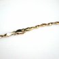 14K SOLID YELLOW GOLD TWISTED HERRINGBONE ROPE CHAIN NECKLACE 2.30MM 18" LONG
