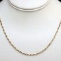 14K SOLID YELLOW GOLD TWISTED HERRINGBONE ROPE CHAIN NECKLACE 2.30MM 18" LONG