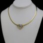 STUNNING 14K SOLID TWO-TONE GOLD & DIAMOND HEART PENDANT NECKLACE ENHANCER 9.2GR