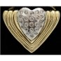 STUNNING 14K SOLID TWO-TONE GOLD & DIAMOND HEART PENDANT NECKLACE ENHANCER 9.2GR