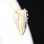 STUNNING 14K SOLID TWO-TONE GOLD & DIAMOND HEART PENDANT NECKLACE ENHANCER 9.2GR