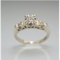ANTIQUE ART DECO STYLE ROUND BRILLIANT DIAMOND 14K WHITE GOLD ENGAGEMENT RING