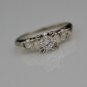 ANTIQUE ART DECO STYLE ROUND BRILLIANT DIAMOND 14K WHITE GOLD ENGAGEMENT RING