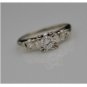 ANTIQUE ART DECO STYLE ROUND BRILLIANT DIAMOND 14K WHITE GOLD ENGAGEMENT RING