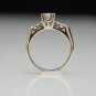 ANTIQUE ART DECO STYLE ROUND BRILLIANT DIAMOND 14K WHITE GOLD ENGAGEMENT RING
