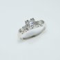 ANTIQUE ART DECO STYLE ROUND BRILLIANT DIAMOND 14K WHITE GOLD ENGAGEMENT RING