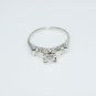 ANTIQUE ART DECO STYLE ROUND BRILLIANT DIAMOND 14K WHITE GOLD ENGAGEMENT RING