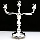 HAZORFIM SOLID 925 STERLING SILVER 3 BRANCH CANDELABRA ~ 14" TALL ~ BEAUTIFUL!