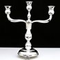 HAZORFIM SOLID 925 STERLING SILVER 3 BRANCH CANDELABRA ~ 14" TALL ~ BEAUTIFUL!