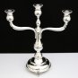 HAZORFIM SOLID 925 STERLING SILVER 3 BRANCH CANDELABRA ~ 14" TALL ~ BEAUTIFUL!
