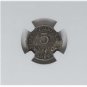 1896 PGV PUERTO RICO 5 CENT SILVER COIN KM#20 NGC VF DETAILS LOW MINT 1 YR TYPE!