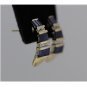14K SOLID YELLOW GOLD 2.30 CTW SAPPHIRE BAGUETTE & WHITE ROUND SAPPHIRE EARRINGS