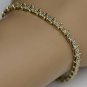 CLASSIC SOLID 14K YELLOW GOLD DIAMOND CUT LINK TENNIS BRACELET -7" LENGTH 7.7GR
