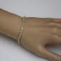 CLASSIC SOLID 14K YELLOW GOLD DIAMOND CUT LINK TENNIS BRACELET -7" LENGTH 7.7GR