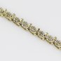 CLASSIC SOLID 14K YELLOW GOLD DIAMOND CUT LINK TENNIS BRACELET -7" LENGTH 7.7GR
