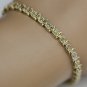 CLASSIC SOLID 14K YELLOW GOLD DIAMOND CUT LINK TENNIS BRACELET -7" LENGTH 7.7GR