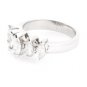 18K WHITE GOLD ROUND MARQUISE DIAMOND WEDDING ANNIVERSARY RING 1.01 CARAT F/VS2