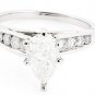 BEAUTIFUL 14K WHITE GOLD 1.97 TCW PEAR SHAPE DIAMOND ENGAGEMENT RING ~ FREE S&H