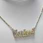 PERSONALIZED CORISSA 14K YELLOW GOLD & DIAMOND 3D NAME PLATE PENDANT NECKLACE