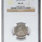 RARE 1875 CC CARSON CITY SEATED LIBERTY NGC VG10 20 CENTS SILVER COIN ~LOW MINT!