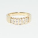 14k SOLID YELLOW GOLD .75CT PRINCESS CUT DIAMOND ANNIVERSARY COCKTAIL BAND RING