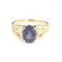 UNIQUE 10K SOLID YELLOW GOLD 1.75 CT OVAL AMETHYST SOLITAIRE RING ~ FREE S&H