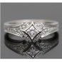 BEAUTIFUL 14K WHITE GOLD NOOR PRINCESS CUT DIAMOND RING ~ 0.37TW ~ SIZE 7.5