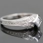 BEAUTIFUL 14K WHITE GOLD NOOR PRINCESS CUT DIAMOND RING ~ 0.37TW ~ SIZE 7.5