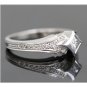 BEAUTIFUL 14K WHITE GOLD NOOR PRINCESS CUT DIAMOND RING ~ 0.37TW ~ SIZE 7.5