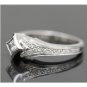 BEAUTIFUL 14K WHITE GOLD NOOR PRINCESS CUT DIAMOND RING ~ 0.37TW ~ SIZE 7.5