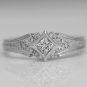 BEAUTIFUL 14K WHITE GOLD NOOR PRINCESS CUT DIAMOND RING ~ 0.37TW ~ SIZE 7.5
