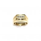 10K YELLOW GOLD 4 STONE DIAMOND WEDDING ANNIVERSARY BAND RING 8.75 (SIZABLE)