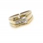 10K YELLOW GOLD 4 STONE DIAMOND WEDDING ANNIVERSARY BAND RING 8.75 (SIZABLE)