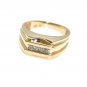 10K YELLOW GOLD 4 STONE DIAMOND WEDDING ANNIVERSARY BAND RING 8.75 (SIZABLE)
