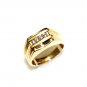 10K YELLOW GOLD 4 STONE DIAMOND WEDDING ANNIVERSARY BAND RING 8.75 (SIZABLE)
