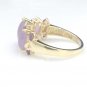 UNIQUE 14K SOLID YELLOW GOLD PURPLE JADE JADEITE & AMETHYST BAND RING ~ FREE S&H