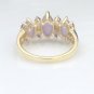 UNIQUE 14K SOLID YELLOW GOLD PURPLE JADE JADEITE & AMETHYST BAND RING ~ FREE S&H