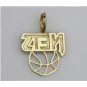 14K SOLID YELLOW GOLD NEW YORK BROOKLYN NETS NBA BASKETBALL TEAM CHARM / PENDANT