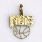 14K SOLID YELLOW GOLD NEW YORK BROOKLYN NETS NBA BASKETBALL TEAM CHARM / PENDANT