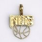14K SOLID YELLOW GOLD NEW YORK BROOKLYN NETS NBA BASKETBALL TEAM CHARM / PENDANT