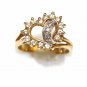 UNIQUE 14K SOLID YELLOW GOLD & DIAMOND HEART SHAPED CLUSTER RING SZ 6 ~ FREE S&H
